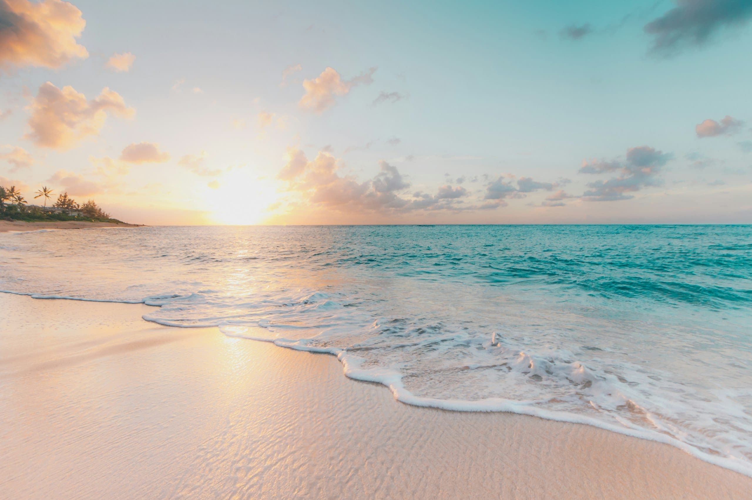 Pristine white sand beach on the Gulf Coast with emerald green water